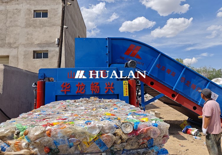 China PET Plastic bottle press machine film baler baling machine China HuaLan