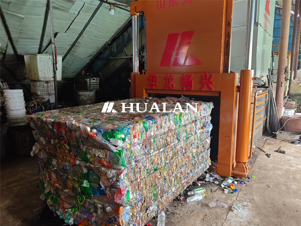 China Plastic bottle compressor machine baler press film baling China HuaLan PET