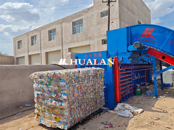 China Plastic bottle compressor baler press film baling China HuaLan PET