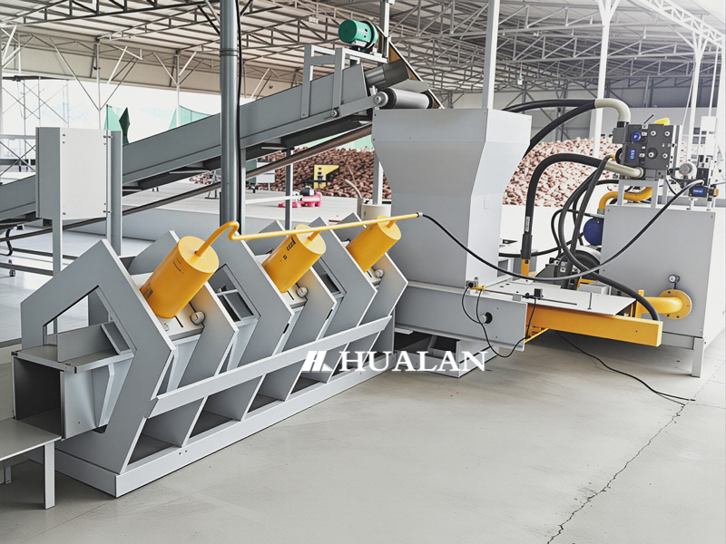 Coconut peat brick baler sawdust coir block machine baling wood chips China