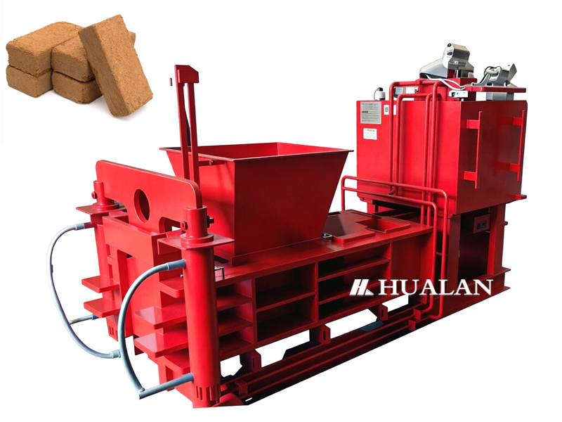 Coconut peat brick baler sawdust coir block machine baling wood chips China