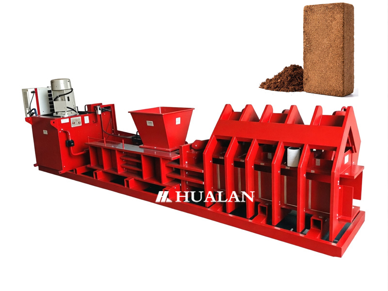 Coconut peat brick baler sawdust coir block machine baling wood chips China